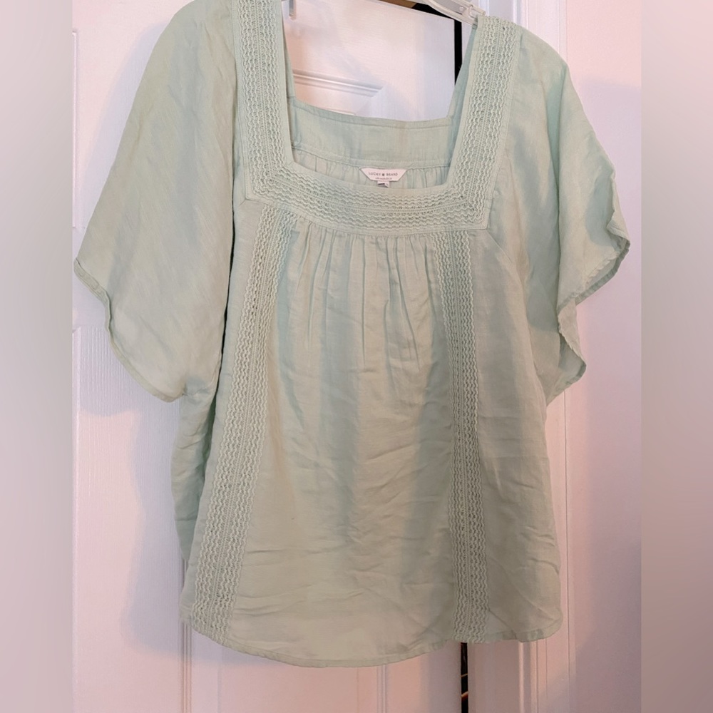 Lucky Brand Light Green Blouse
